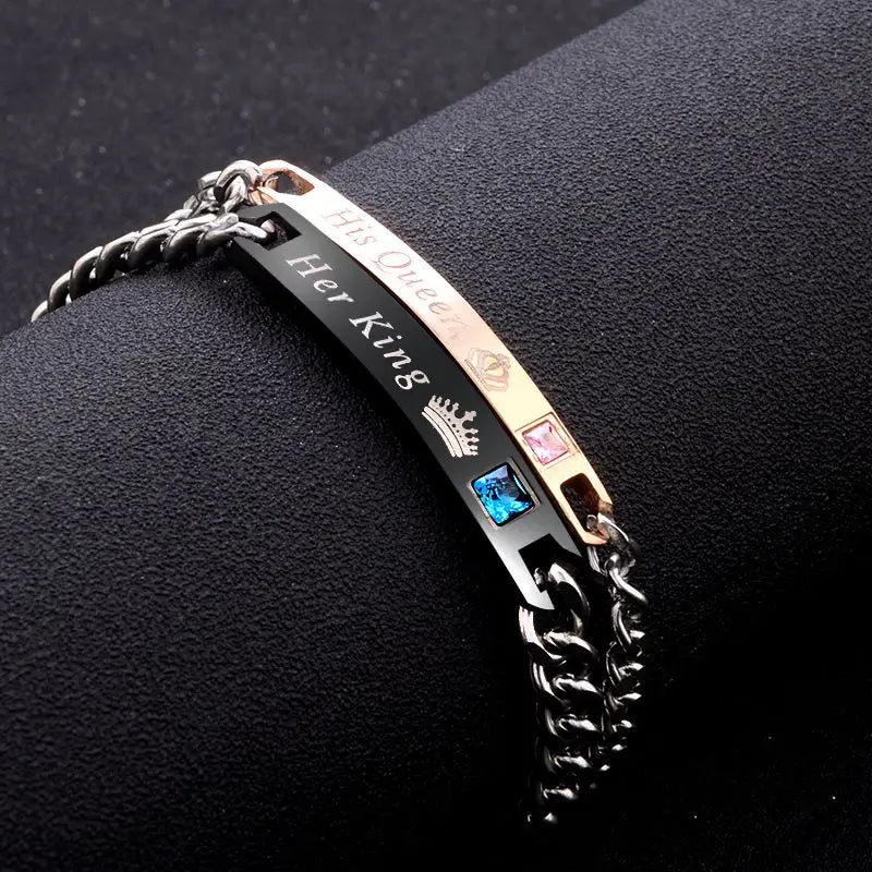 Pulseira Charm em Aço Inoxidável – Casal ou Individual ✨👑